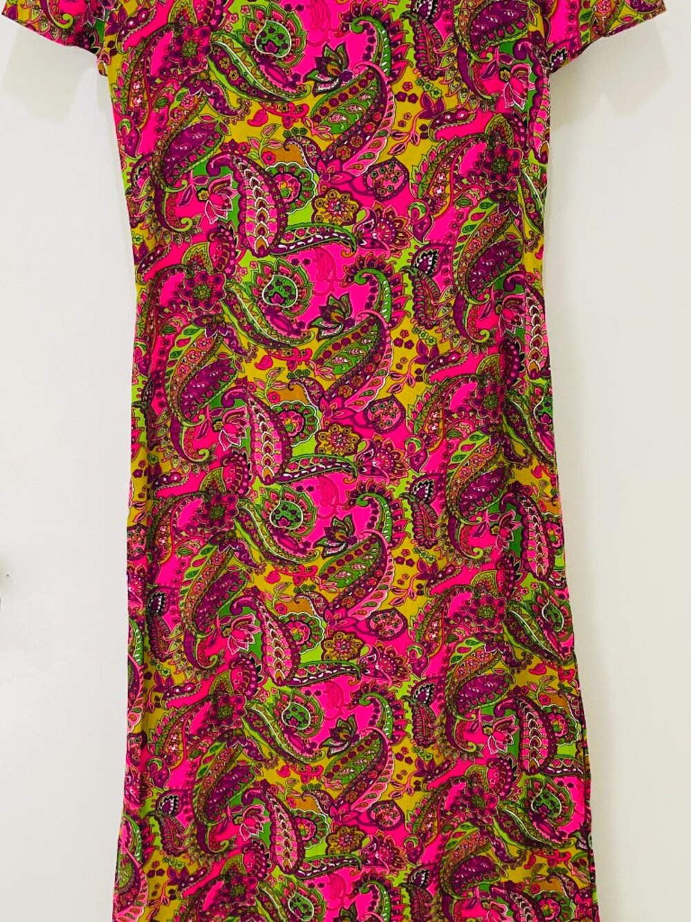 Women’s Vivid Pink & Yellow Paisley Maxi Dress